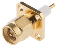 r125444000 Radiall, Plug Panel Mount SMA Connector, 50Ω, Solder Termination, Straight Body