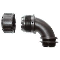xf20m20c90 Adaptaflex 90° Elbow, Conduit Fitting, 20mm Nominal Size, M20, Nylon 66, Black IP65 rating