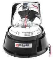 235-449 RS PRO Rotating Beacon, 12 V dc, 24 V dc, Surface Mount, Incandescent Bulb, IP56