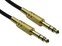 192-4460 RS PRO Male 6.35mm Stereo Jack to Male 6.35mm Stereo Jack Aux Cable, Black, 500mm