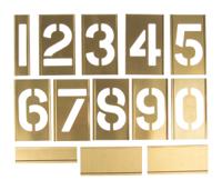 175136 AT Brown 13 Piece Brass Stencil Numbers, 76mm Character Height
