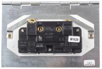742bss MK Electric Silver 2 Gang Plug Socket, 2 x 2P + E Poles, 13A, Type G - British
