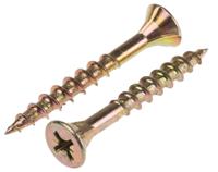 ult125 ULTI-MATE Pozisquare Countersunk Steel Wood Screw, Yellow Passivated, Zinc Plated, 6mm Thread, 50mm Length