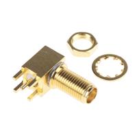 142-0701-501 Cinch SMA Series, Jack PCB Mount SMA Connector, 50Ω, Solder Termination, Right Angle Body