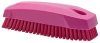64401 Vikan Hard Bristle Pink Scrubbing Brush, 17mm bristle length, PET bristle material