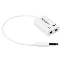 muyhsmffadw StarTech.com Male 3.5mm Stereo Jack to Female 3.5mm Stereo Jack x 2 Aux Cable, White, 150mm MUYHSMFFADW