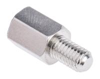 806-6632 RS PRO Standoff, M5 x M5 Thread, 10mm Body, Brass, Male/Female, 8mm Stud