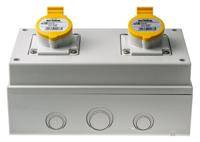 6711620 Scame IP44 Yellow Surface Mount 2P + E Industrial Power Socket, Rated At 16A, 100 → 130 V