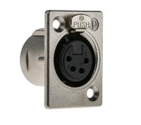 nc4fp-1 Neutrik Panel Mount XLR Connector, Female, 50 V, 4 Way, Silver over Nickel Plating