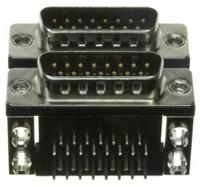 189-015-613r571 Norcomp 189 15 Way Right Angle Through Hole D-sub Connector Male/Male, 2.769mm Pitch, with 4-40 Hex Standoff, Fork