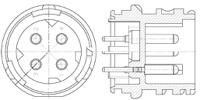 1241598-1 TE Connectivity Circular Connector, 4 Contacts, Panel, Standard Connector, Plug, Male, IP69