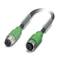 1500868 Phoenix Contact Male 4 way Threaded to Female 4 way M12 Sensor Actuator Cable, 1.5 m