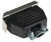 mhed-ds15s-k MH Connectors MHED Series Thermoplastic Angled, Straight D Sub Backshell, 15 Way, Strain Relief