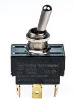 2gm51-73 Carling Technologies Toggle Switch, Panel Mount, On-Off-On, DPDT, Tab Terminal, 250V ac