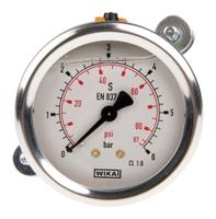 7075538 WIKA G 1/4 Analogue Pressure Gauge 6bar Back Entry 63mm Outside Diameter, UKAS