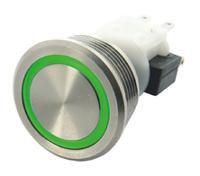 h48m-112b ITW Switches H48M Series Illuminated Push Button Switch, Momentary, Panel Mount, 19.56mm Cutout, SPDT, Blue LED, 250V