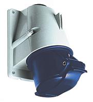 2cma167476r1000-263rs6 Amphenol Industrial, Easy & Safe IP44 Blue Panel Mount 2P + E Right Angle Industrial Power Socket, Rated At 63A, 230 V