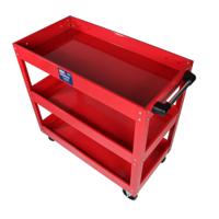 851-7604 RS PRO 3 Shelf Steel Trolley Workshop Tool Trolley, 840 x 405 x 810mm, 50 (Per Level)kg Load