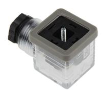 811-8291 RS PRO 2P+E DIN 43650 A, Female Solenoid Valve Connector with Indicator Light, 24 V dc Voltage