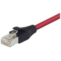 trd695dsz-red-10 L-ComTRD, 10ft Cat6, Red RJ45 to Male RJ45 Male, Nickel Plated Copper Shielded, Terminated LSZH Sheath