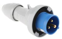 5-553-24 Legrand, P17 Tempra Pro IP66, IP67 Blue Cable Mount 2P + E Industrial Power Plug, Rated At 16A, 230 V