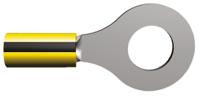 34826 TE Connectivity, PLASTI-GRIP Insulated Ring Terminal, M10 Stud Size, 1mm² to 2.6mm² Wire Size, Black, Yellow