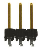 tsw-103-08-l-s-ra Samtec TSW Series Right Angle Through Hole Pin Header, 3 Contact(s), 2.54 mm Pitch, 1 Row, Unshrouded