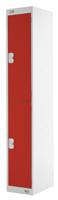 521-342 RS PRO 2 Door Steel Red Industrial Locker, 1800 mm x 300 mm x 450mm