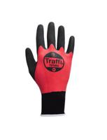 tg1850-11 Traffi TG1850 Black, Red Elastane, Nylon Glove, Size 11, Natural Rubber Coating