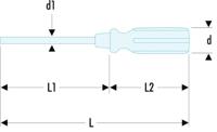 athhp2 Facom Phillips Screwdriver, PH2 Tip, 125 mm Blade, 235 mm Overall