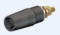 233050-21 Staubli Black Female Banana Socket, 4 mm Connector, Bolt Termination, 32A, 600V, Gold Plating