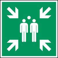 814916 Brady Laminated Polyester B-7541 Mandatory Safety Evacuation Assembly Point Sign