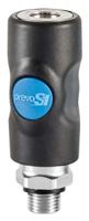 isi-061152cp PREVOST Composite Body Male Safety Quick Connect Coupling, G 3/8 Male Threaded