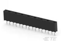 1-215297-6 TE Connectivity AMPMODU HV100 Series Straight Through Hole Mount PCB Socket, 16-Contact, 1-Row, 2.54mm Pitch, Solder