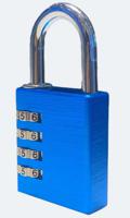 196-3971 RS PRO Combination Aluminium Combination Padlock, 6mm Shackle, 40mm Body