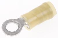 32883 TE Connectivity, PIDG Insulated Ring Terminal, M5 (#10) Stud Size, 3mm² to 6mm² Wire Size, Yellow