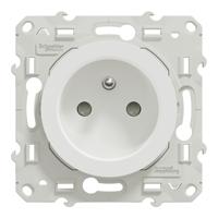 s520059 Schneider Electric White 1 Gang Plug Socket, 2 Poles, 16A, Type E - French
