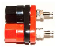 bu-00283 Mueller Electric 15A, Black, Red Binding Post With Brass Contacts and Nickel Plated - 11.99mm Hole Diameter