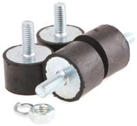 3020ve20-60 FIBET Cylindrical M8 Anti Vibration Mount, Male Buffer Foot with 90.8kg Compression Load