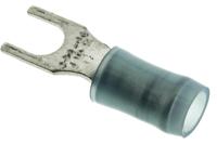 130531 TE Connectivity PIDG Insulated Crimp Spade Connector, 1mm² to 2.6mm², 16AWG to 14AWG, M4 (#8) Stud Size Nylon, Blue