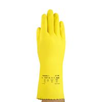 87198100 Ansell AlphaTec 87-198 Yellow Natural Rubber Latex Work Gloves, Size 10