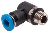 qsmlv-m7-4-i Festo QS Series Elbow Threaded Adaptor, M7 Male to Push In 4 mm, Threaded-to-Tube Connection Style, 130832