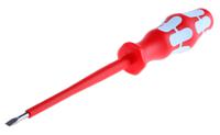 5022730001 Wera Slotted Insulated Screwdriver, 3.5 x 0.6 mm Tip, 100 mm Blade, VDE/1000V, 161 mm Overall