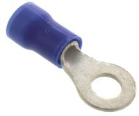 34160 TE Connectivity, PLASTI-GRIP Insulated Crimp Ring Terminal, M4 Stud Size, 1mm² to 2.6mm² Wire Size, Blue