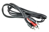909-7117 RS PRO Male RCA x 2 to Male 3.5mm Stereo Jack Aux Cable, Black, 1m