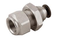 231-2668 RS PRO 50055N Series Bulkhead Threaded-to-Tube Adaptor, Push In 4 mm to 1/8 in Female, Threaded-to-Tube Connection Style