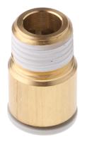 kq2s10-02as SMC KQ2 Series Straight Threaded Adaptor, R 1/4 Male to Push In 10 mm, Threaded-to-Tube Connection Style