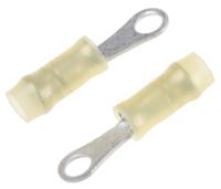 329951 TE Connectivity, PIDG Insulated Ring Terminal, M2 Stud Size, 0.1mm² to 0.3mm² Wire Size, Yellow