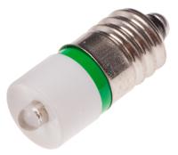 204-704 RS PRO Green LED Indicator Lamp, 24V ac/dc, E10 Base, 10mm Diameter, 1610mcd
