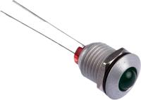 dx1093gn Bulgin Green Panel Mount Indicator, 2.2V dc, 8mm Mounting Hole Size, Lead Wires Termination
